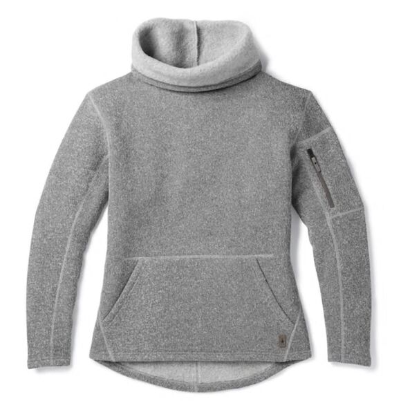 Smartwool Women Hudson Trail Pullover Fleece Mock Neck Cowl Sweater XS gray EUC - Picture 1 of 12
